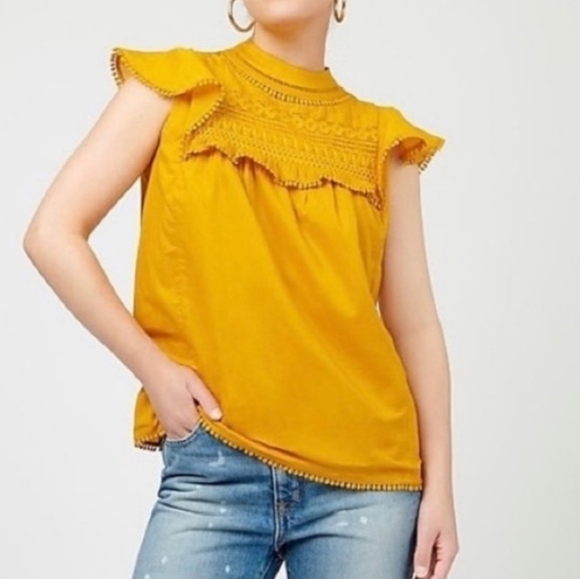 J. Crew Mustard Yellow Blouse - Picture 1 of 5
